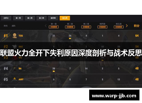 联盟火力全开下失利原因深度剖析与战术反思